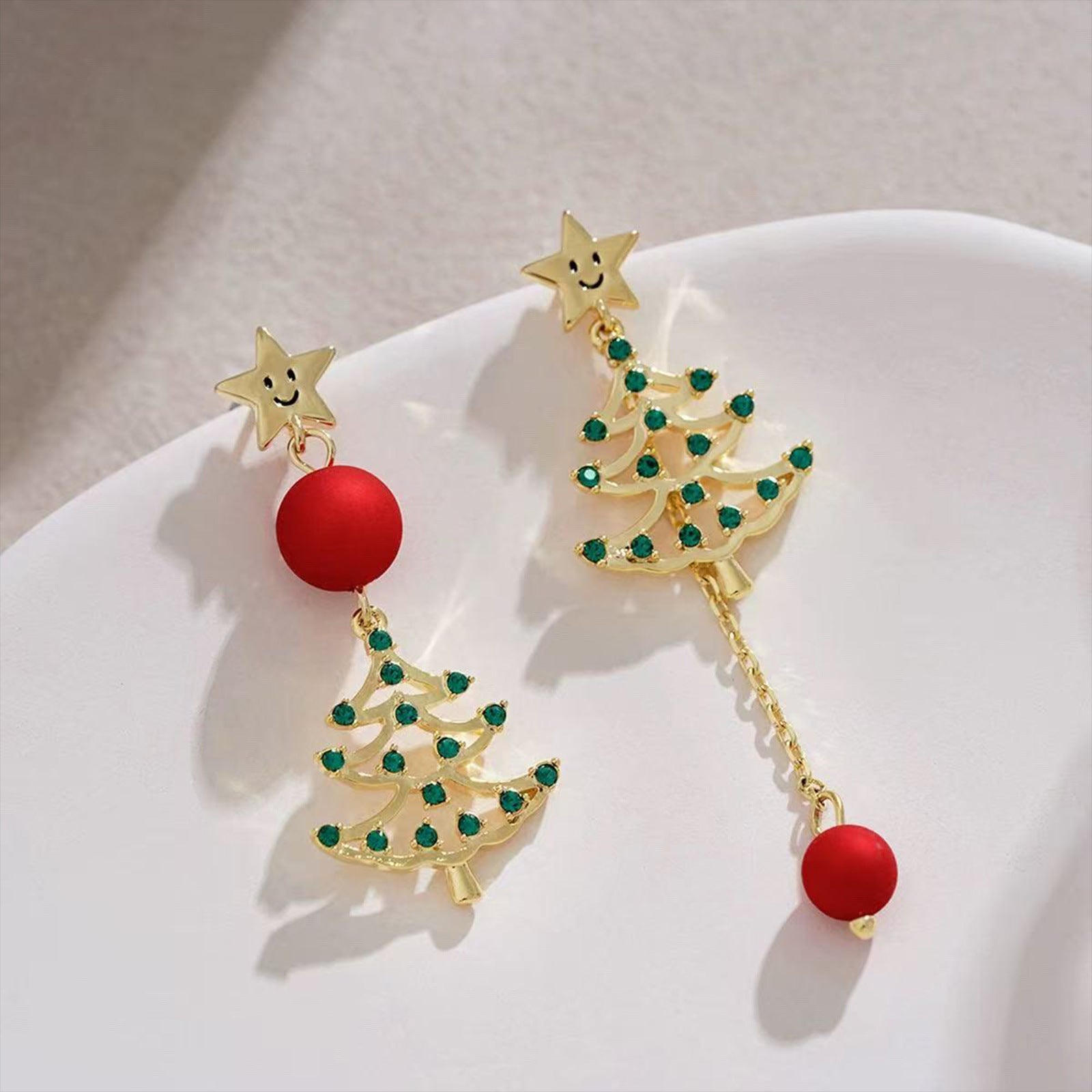 Wholesale Christmas Series Asymmetrical Earrings